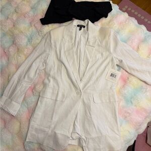 Ellen Tracy White Single Button Tailored Blazer - Size S - NWT